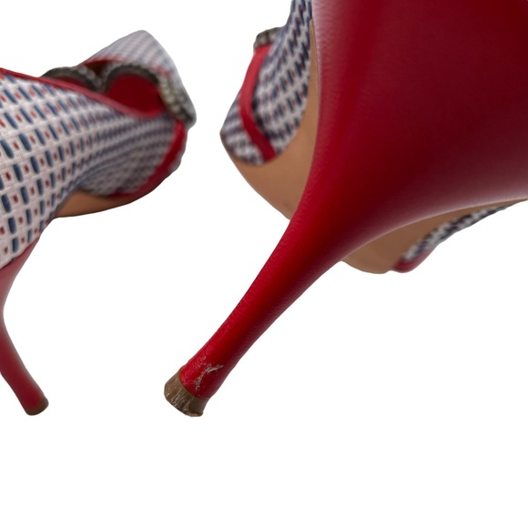 Manolo Blahnik Tweed Embellished Mary Jane Heels - Picture 7 of 8